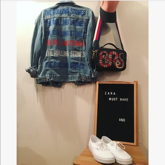 rolling stones denim jacket zara